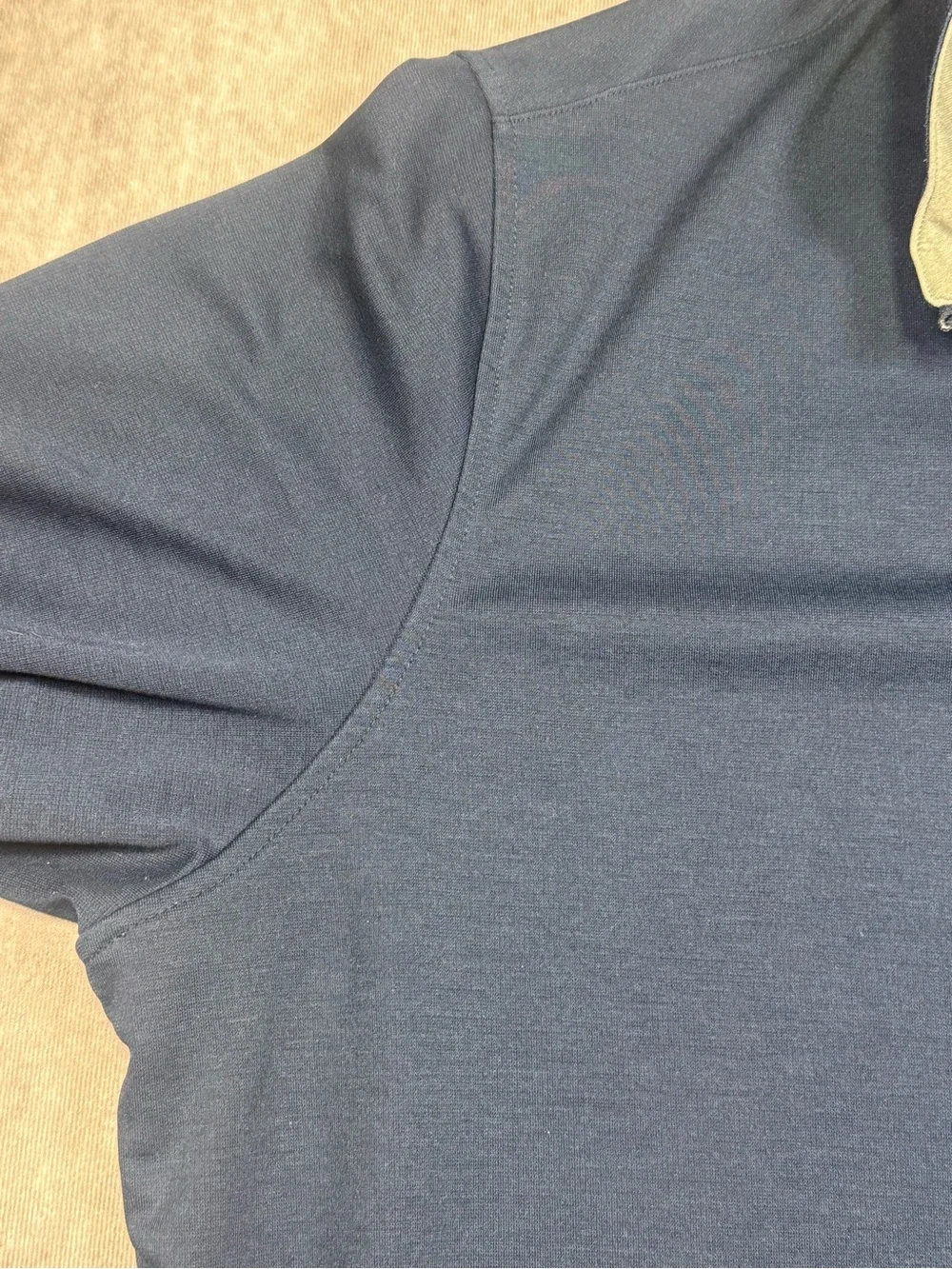adidas Navy and Gray Pebble Beach Quarter-Zip Pullover Sweater - XL